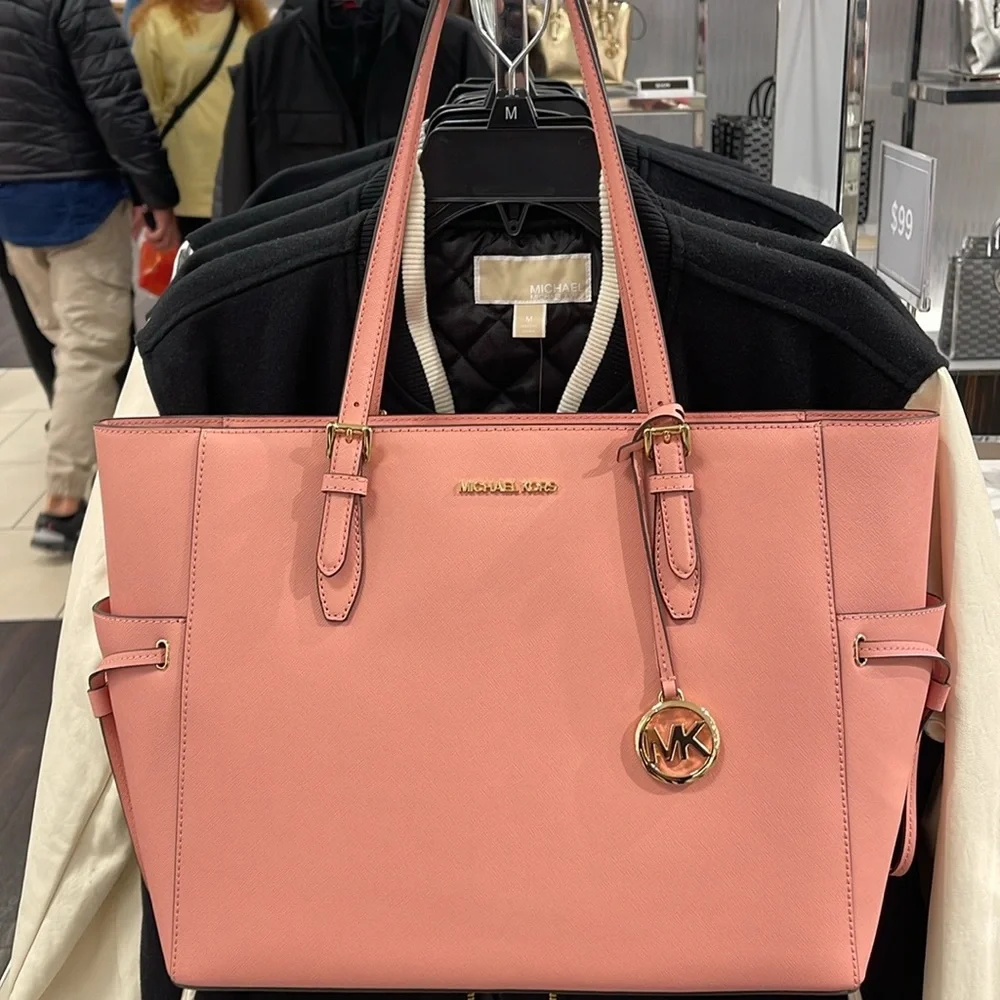 MICHAEL KORS 
Gilly Large Saffiano Leather Tote Shoulder Bag 
Primrose 
NWT - Picture 5 of 16